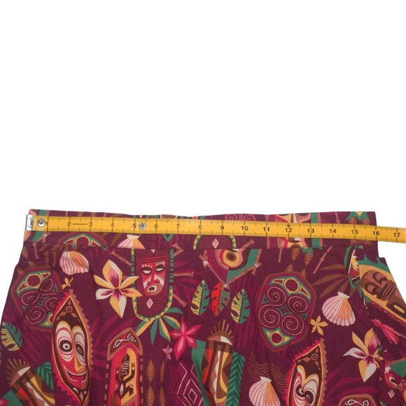 TikiLand Day 2023 Spirit of Tiki Aloha Retro 50s 60s Print Flare Skirt Pockets L - Picture 7 of 8